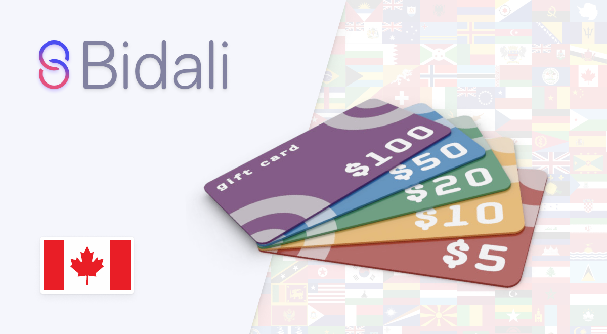 Shop Giftcards, Vouchers, and Mobile Topups / Airtime in Canada with Bitcoin,  Ethereum, Litecoin, Stellar, USDT, USDT, and many other stablecoins. -  Bidali