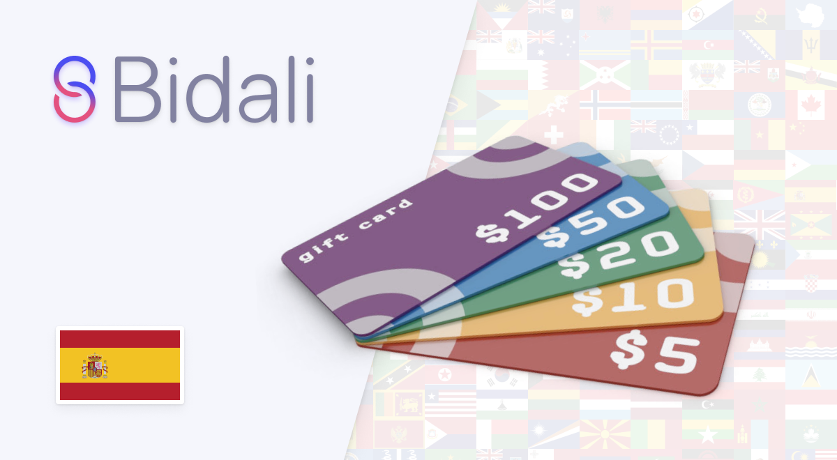 Compra tarjetas de regalos, vouchers, y recargas móviles en Spain usando  Bitcoin, Ethereum, Litecoin, Stellar, USDT, USDT, y muchas otras monedas. -  Bidali